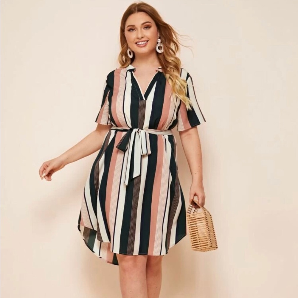 Plus Size Stripe Summer Dress